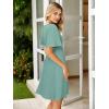 imageSimplee Womens Summer Casual Boho Dress V Neck Short Sleeve Party Mini Sundress A Line Cocktail Waist Pocket Dresses 2026Lake Green