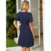 imageSimplee Womens Summer Casual Boho Dress V Neck Short Sleeve Party Mini Sundress A Line Cocktail Waist Pocket Dresses 2026Navy Blue