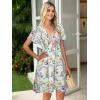 imageSimplee Womens Summer Casual Boho Dress V Neck Short Sleeve Party Mini Sundress A Line Cocktail Waist Pocket Dresses 2026White Floral2