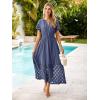 imageSimplee Womens Summer Maxi Dress 2026 V Neck Empire Waist Long Flowy Boho Dresses with PocketsBlue Purple