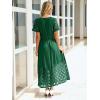 imageSimplee Womens Summer Maxi Dress 2026 V Neck Empire Waist Long Flowy Boho Dresses with PocketsEmerald Green