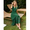 imageSimplee Womens Summer Maxi Dress 2026 V Neck Empire Waist Long Flowy Boho Dresses with PocketsEmerald Green