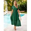imageSimplee Womens Summer Maxi Dress 2026 V Neck Empire Waist Long Flowy Boho Dresses with PocketsEmerald Green