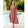 imageSimplee Womens Summer Maxi Dress 2026 V Neck Empire Waist Long Flowy Boho Dresses with PocketsRust Pink