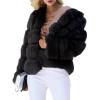 imageSimplee Women Luxury Winter Warm Fluffy Faux Fur Short Coat Jacket Parka Outwear1 Black