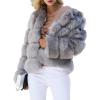 imageSimplee Women Luxury Winter Warm Fluffy Faux Fur Short Coat Jacket Parka Outwear1 Gray