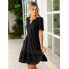 imageSimplee Womens 2026 Summer Mini Dress Eyelet Short Sleeve Cocktail Short Dresses Cute A Line Sun Dress with PocketsBlack