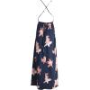imageSimplee Womens Deep V Neck Backless Spaghetti Strap Floral Casual Maxi Dress Navy Blue Print1 17 Medium