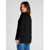 imageSimplee Womens Oversized Striped Sweatshirt Casual Long Sleeve Crewneck Loose Trendy Pullover Tops Fashion Clothes 2026Solidblack