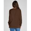 imageSimplee Womens Oversized Striped Sweatshirt Casual Long Sleeve Crewneck Loose Trendy Pullover Tops Fashion Clothes 2026Solidbrown