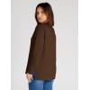imageSimplee Womens Oversized Striped Sweatshirt Casual Long Sleeve Crewneck Loose Trendy Pullover Tops Fashion Clothes 2026Solidbrown