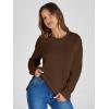 imageSimplee Womens Oversized Striped Sweatshirt Casual Long Sleeve Crewneck Loose Trendy Pullover Tops Fashion Clothes 2026Solidbrown
