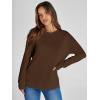 imageSimplee Womens Oversized Striped Sweatshirt Casual Long Sleeve Crewneck Loose Trendy Pullover Tops Fashion Clothes 2026Solidbrown