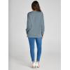imageSimplee Womens Oversized Striped Sweatshirt Casual Long Sleeve Crewneck Loose Trendy Pullover Tops Fashion Clothes 2026Solidgrey Blue