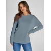 imageSimplee Womens Oversized Striped Sweatshirt Casual Long Sleeve Crewneck Loose Trendy Pullover Tops Fashion Clothes 2026Solidgrey Blue