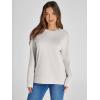 imageSimplee Womens Oversized Striped Sweatshirt Casual Long Sleeve Crewneck Loose Trendy Pullover Tops Fashion Clothes 2026Solidlight Grey