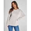 imageSimplee Womens Oversized Striped Sweatshirt Casual Long Sleeve Crewneck Loose Trendy Pullover Tops Fashion Clothes 2026Solidlight Grey