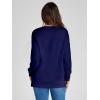 imageSimplee Womens Oversized Striped Sweatshirt Casual Long Sleeve Crewneck Loose Trendy Pullover Tops Fashion Clothes 2026Solidnavy Blue