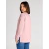 imageSimplee Womens Oversized Striped Sweatshirt Casual Long Sleeve Crewneck Loose Trendy Pullover Tops Fashion Clothes 2026Solidpink