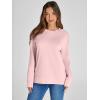 imageSimplee Womens Oversized Striped Sweatshirt Casual Long Sleeve Crewneck Loose Trendy Pullover Tops Fashion Clothes 2026Solidpink