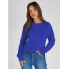 imageSimplee Womens Oversized Striped Sweatshirt Casual Long Sleeve Crewneck Loose Trendy Pullover Tops Fashion Clothes 2026Solidroyal Bue