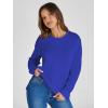 imageSimplee Womens Oversized Striped Sweatshirt Casual Long Sleeve Crewneck Loose Trendy Pullover Tops Fashion Clothes 2026Solidroyal Bue