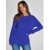 imageSimplee Womens Oversized Striped Sweatshirt Casual Long Sleeve Crewneck Loose Trendy Pullover Tops Fashion Clothes 2026Solidroyal Bue