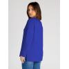 imageSimplee Womens Oversized Striped Sweatshirt Casual Long Sleeve Crewneck Loose Trendy Pullover Tops Fashion Clothes 2026Solidroyal Bue