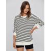 imageSimplee Womens Oversized Striped Sweatshirt Casual Long Sleeve Crewneck Loose Trendy Pullover Tops Fashion Clothes 2026Stripedblack
