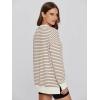 imageSimplee Womens Oversized Striped Sweatshirt Casual Long Sleeve Crewneck Loose Trendy Pullover Tops Fashion Clothes 2026Stripedbrown