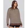 imageSimplee Womens Oversized Striped Sweatshirt Casual Long Sleeve Crewneck Loose Trendy Pullover Tops Fashion Clothes 2026Stripedchocolate Brown