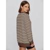 imageSimplee Womens Oversized Striped Sweatshirt Casual Long Sleeve Crewneck Loose Trendy Pullover Tops Fashion Clothes 2026Stripedchocolate Brown