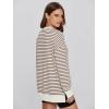 imageSimplee Womens Oversized Striped Sweatshirt Casual Long Sleeve Crewneck Loose Trendy Pullover Tops Fashion Clothes 2026Stripedcoffee