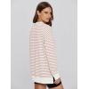 imageSimplee Womens Oversized Striped Sweatshirt Casual Long Sleeve Crewneck Loose Trendy Pullover Tops Fashion Clothes 2026Stripedcream Tan