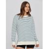 imageSimplee Womens Oversized Striped Sweatshirt Casual Long Sleeve Crewneck Loose Trendy Pullover Tops Fashion Clothes 2026Stripedgrey Blue