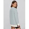 imageSimplee Womens Oversized Striped Sweatshirt Casual Long Sleeve Crewneck Loose Trendy Pullover Tops Fashion Clothes 2026Stripedgrey Blue