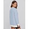 imageSimplee Womens Oversized Striped Sweatshirt Casual Long Sleeve Crewneck Loose Trendy Pullover Tops Fashion Clothes 2026Stripedlight Blue