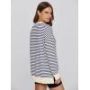 imageSimplee Womens Oversized Striped Sweatshirt Casual Long Sleeve Crewneck Loose Trendy Pullover Tops Fashion Clothes 2026Stripednavy Blue