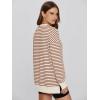 imageSimplee Womens Oversized Striped Sweatshirt Casual Long Sleeve Crewneck Loose Trendy Pullover Tops Fashion Clothes 2026Stripedorange