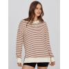 imageSimplee Womens Oversized Striped Sweatshirt Casual Long Sleeve Crewneck Loose Trendy Pullover Tops Fashion Clothes 2026Stripedorange