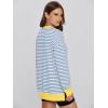 imageSimplee Womens Oversized Striped Sweatshirt Casual Long Sleeve Crewneck Loose Trendy Pullover Tops Fashion Clothes 2026Stripedyellow Block