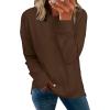 imageSimplee Womens Oversized Striped Sweatshirt Casual Long Sleeve Crewneck Loose Trendy Pullover Tops Fashion Clothes 2026Solidbrown