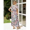 image:imageSimplee Womens Floral Maxi Dress  Short Sleeve Summer Boho Wedding Guest Dress Empire Waist Chiffon Modest Midi DressesGreen Floral