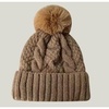 image:imageSimplee Apparel Womens Winter Crochet Knit Pompon Bobble Ski Snowboard Hat Fur Cap Khaki