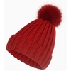 image:imageSimplee Apparel Womens Winter Crochet Knit Pompon Bobble Ski Snowboard Hat Fur Cap Red